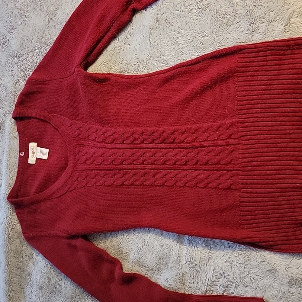 Red long sweater
